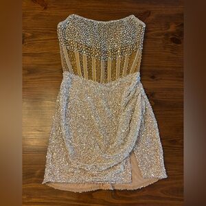 Ashley Lauren 4564 Sequin Beaded Cocktail Dress